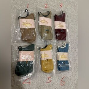 Vivienne Westwood Women's Socks - Tan, Burgundy, Green, Mustard, Blue